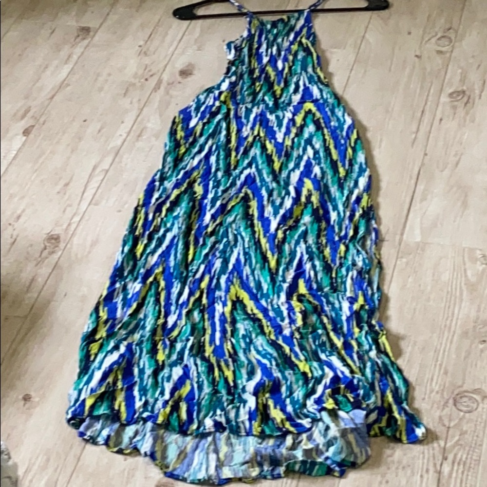Long dress with high side slit and open low back